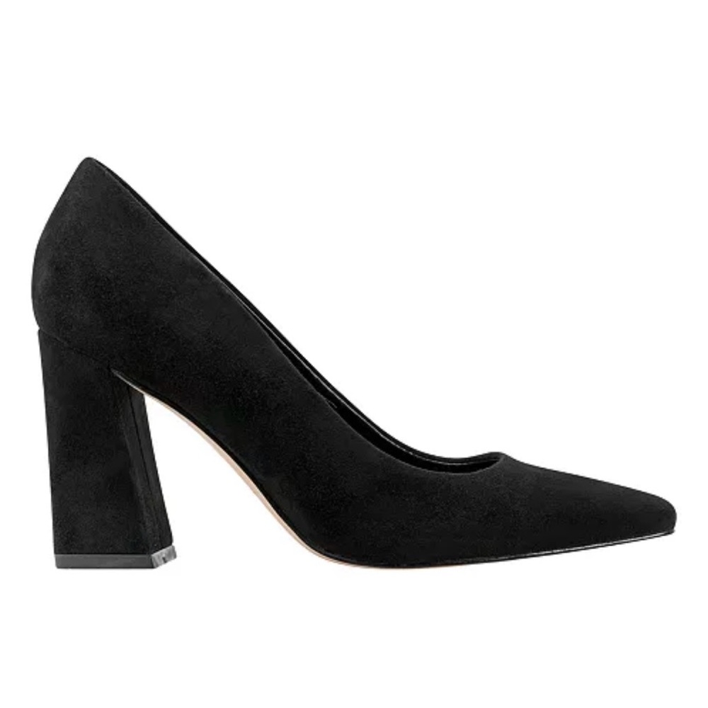 Marc Fisher Black Suede Block Heel Pumps